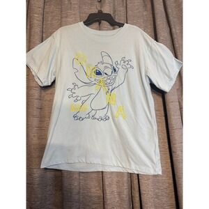 Disney Stitch Ohana Out of This World Blue Graphic Tee Shirt Large‎ L(11-13)